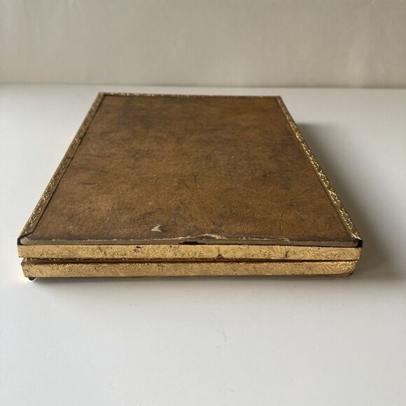 VTG Hollywood Regency MCM Gold Filigree Embossed Duo Picture Frame Ornate 7X5 - Picture 8 of 16